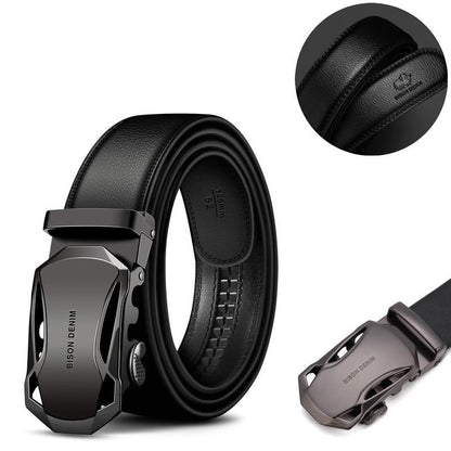 Men's Denim Leather Automatic Buckle Belt