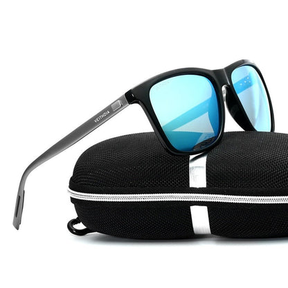 Unisex Retro Aluminum + TR90 Sunglasses with Polarized Lenses