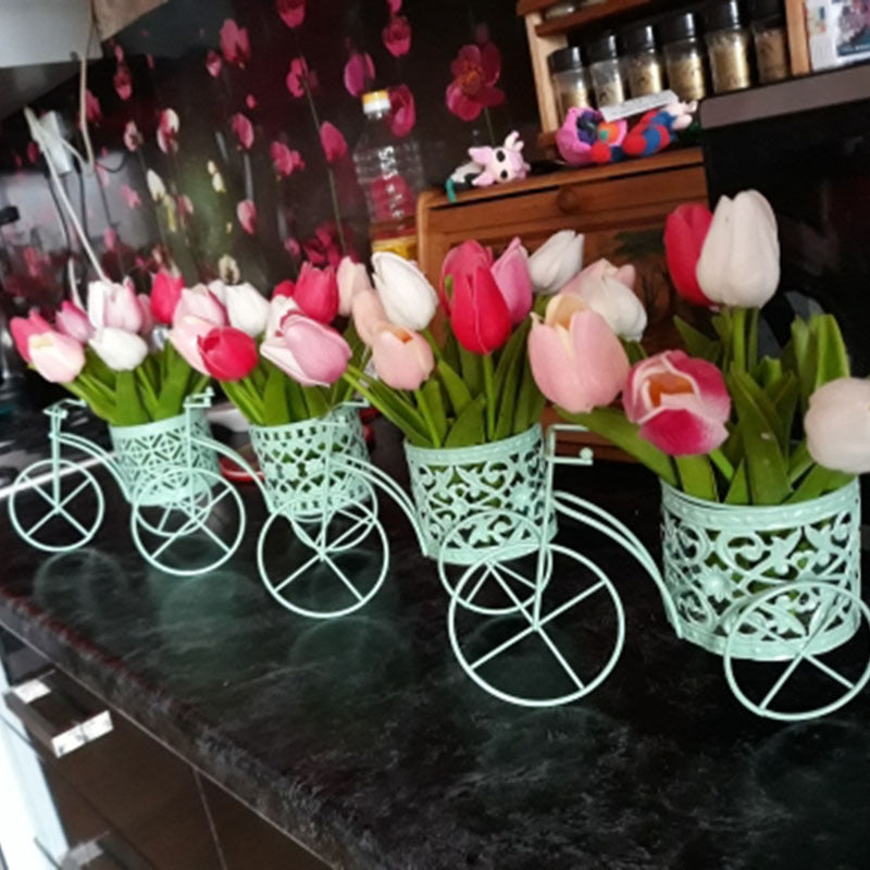 10 Tulip Heads - Colorful Artificial Bouquet