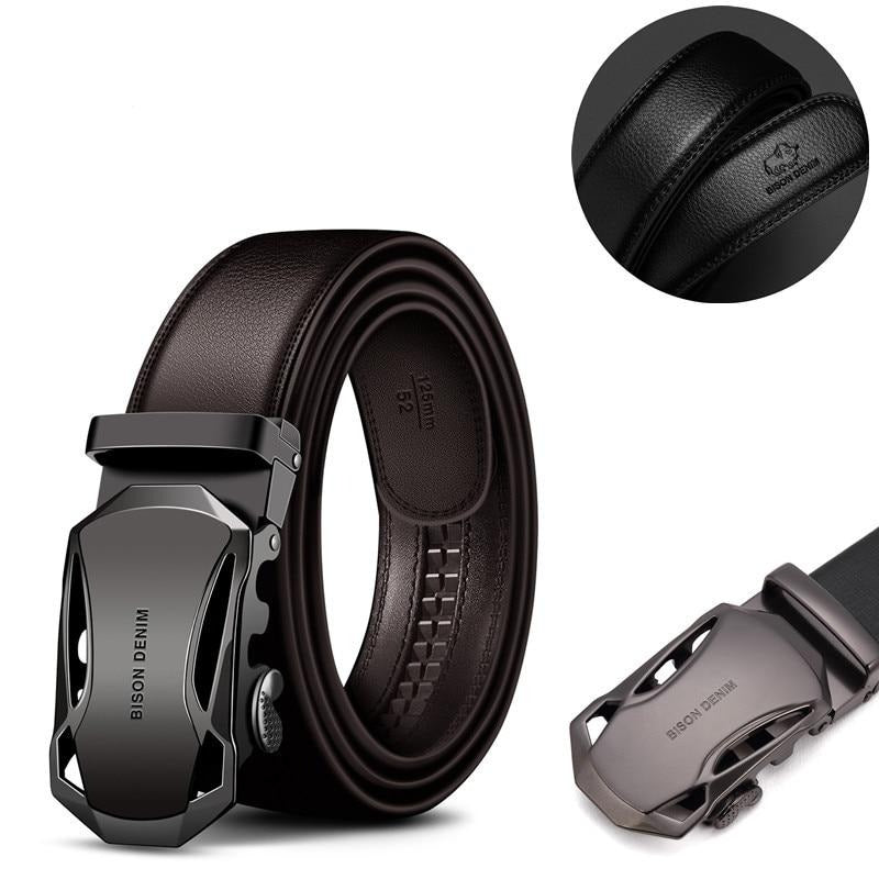 Men's Denim Leather Automatic Buckle Belt