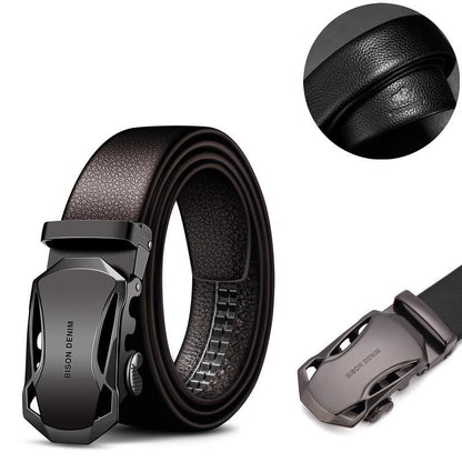 Men's Denim Leather Automatic Buckle Belt