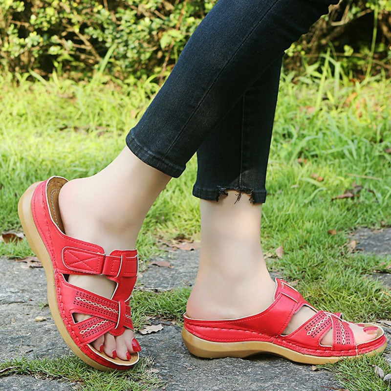 Women's Anti-Slip Summer Orthopedic Leather Wedge Sandals
