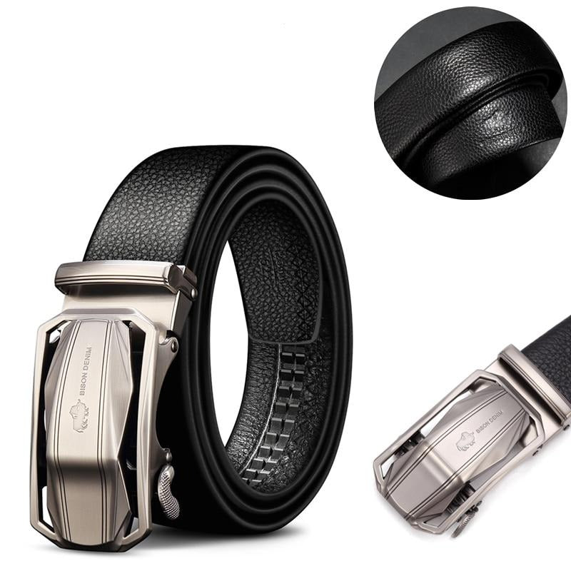 Men's Denim Leather Automatic Buckle Belt
