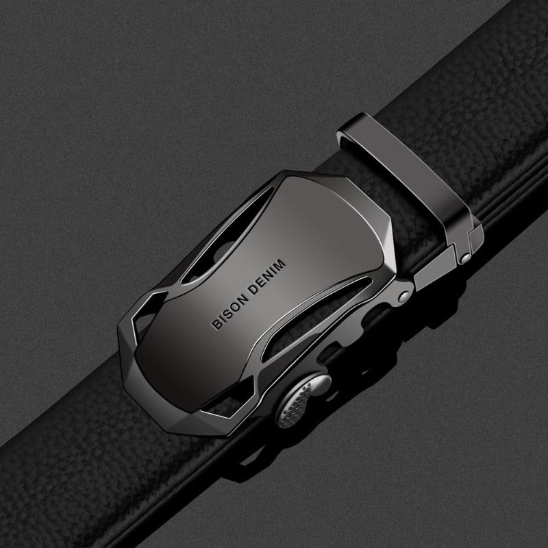 Men's Denim Leather Automatic Buckle Belt