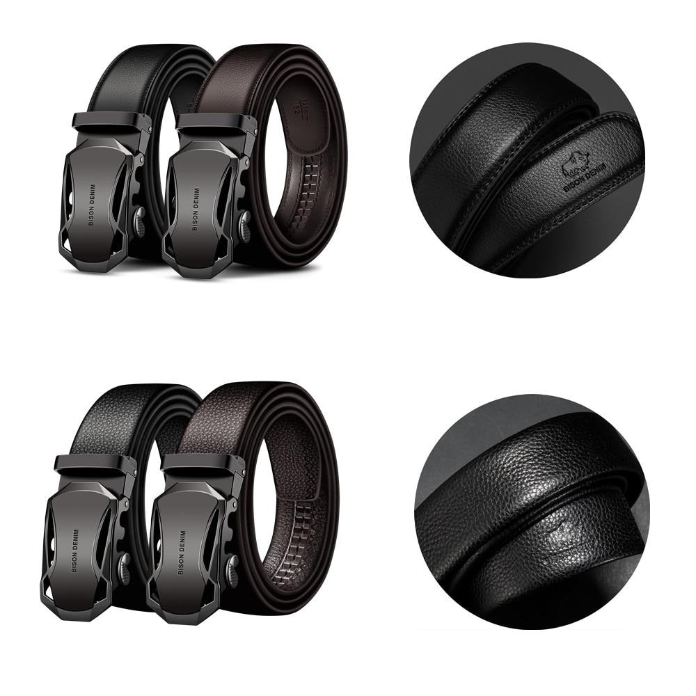 Men's Denim Leather Automatic Buckle Belt
