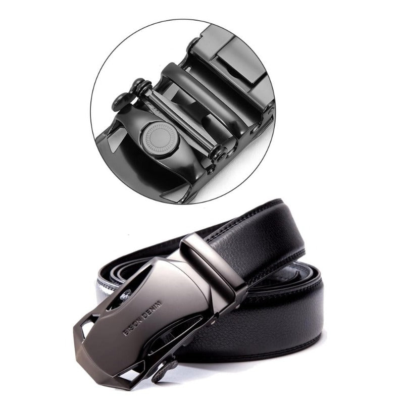 Men's Denim Leather Automatic Buckle Belt