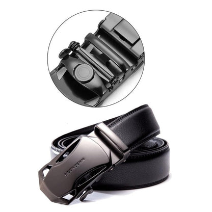 Men's Denim Leather Automatic Buckle Belt