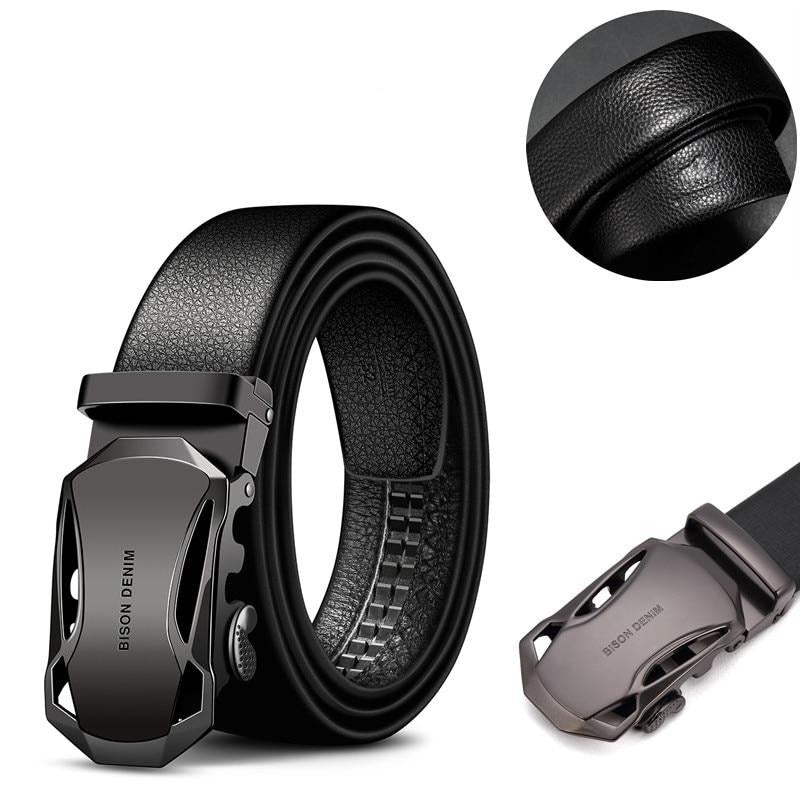 Men's Denim Leather Automatic Buckle Belt