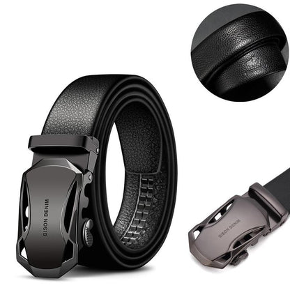 Men's Denim Leather Automatic Buckle Belt