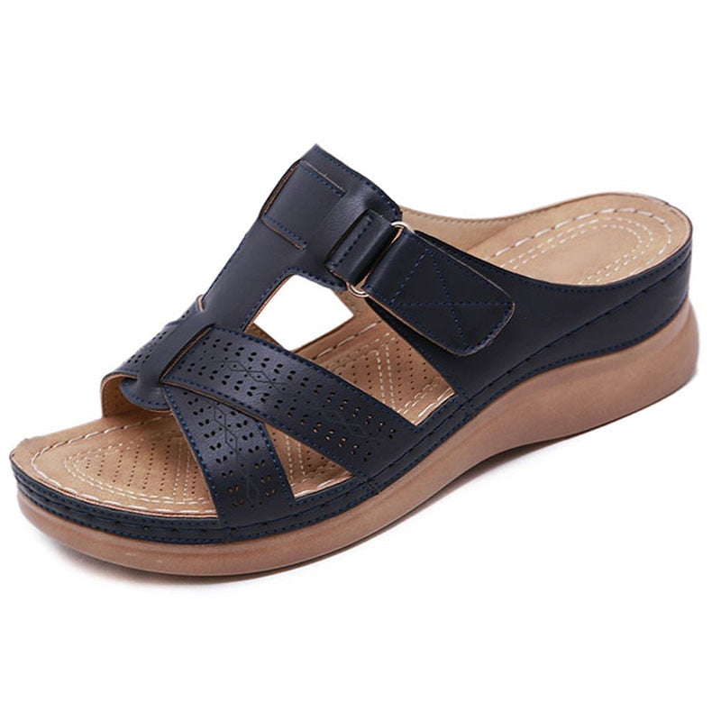 Women's Anti-Slip Summer Orthopedic Leather Wedge Sandals