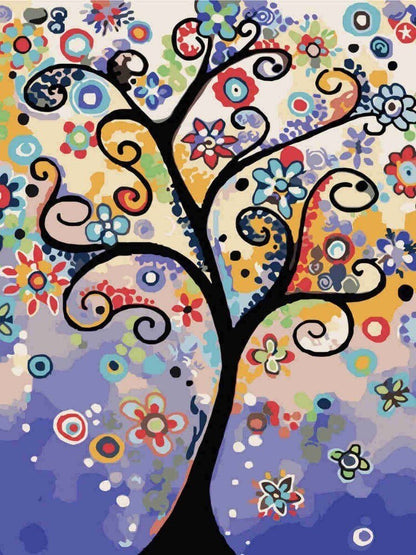 Red Blue Floral