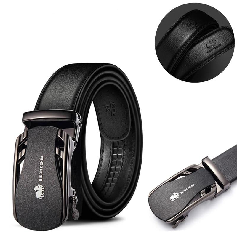 Men's Denim Leather Automatic Buckle Belt