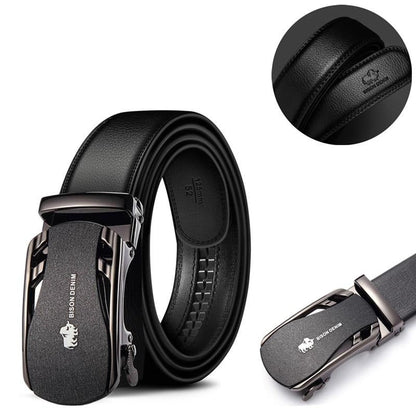 Men's Denim Leather Automatic Buckle Belt