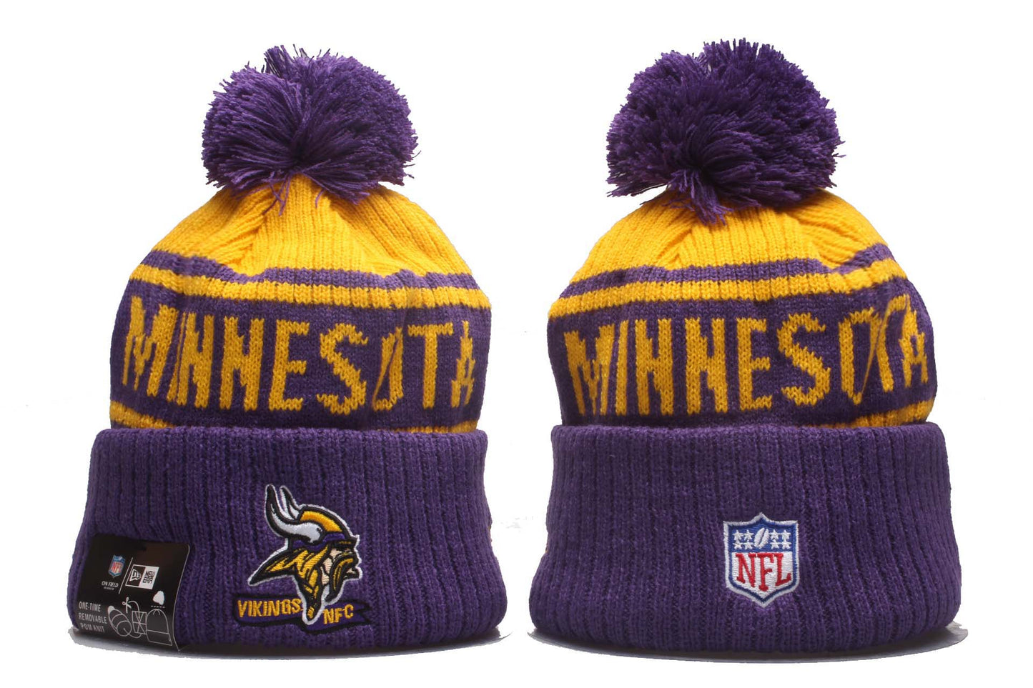 New Era Official NFL Sideline Sport Embroidered Cuffed Knit Hat with Pom