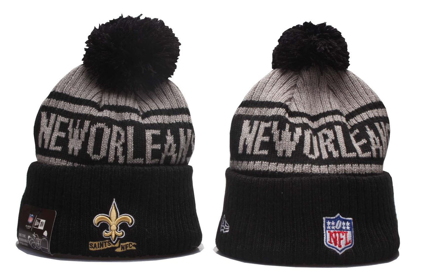 New Era Official NFL Sideline Sport Embroidered Cuffed Knit Hat with Pom