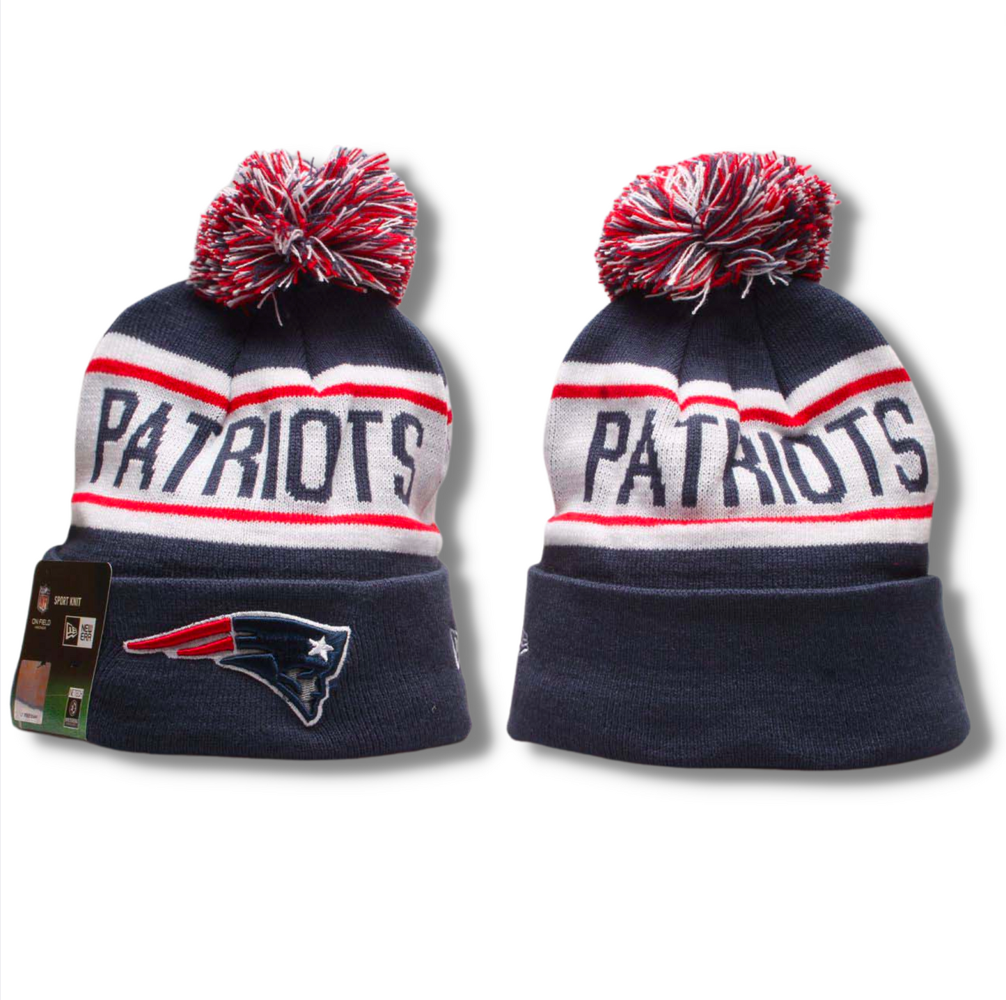 New Era Official NFL Sideline Sport Embroidered Cuffed Knit Hat with Pom