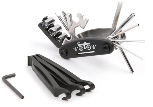 16-in-1 Bike Repair Tool Kit – Bicycle Multitool with Tire Levers, Hex & Spoke Wrenches, Multi-Function Accessories for Road & Mountain Bikes