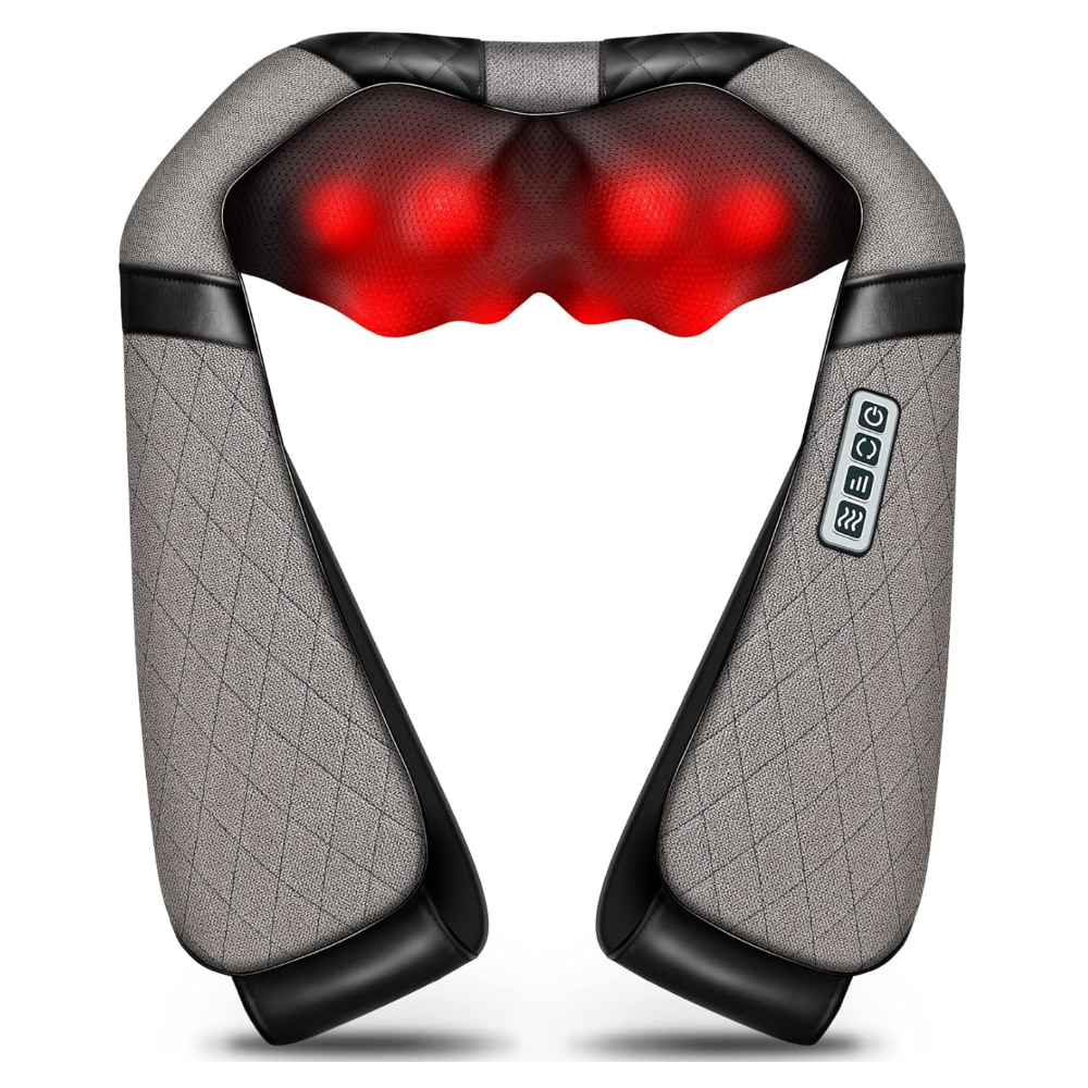 Shiatsu Electric Neck Back Massager Pillow – 3D Kneading with Heat for Shoulder & Muscle Relief