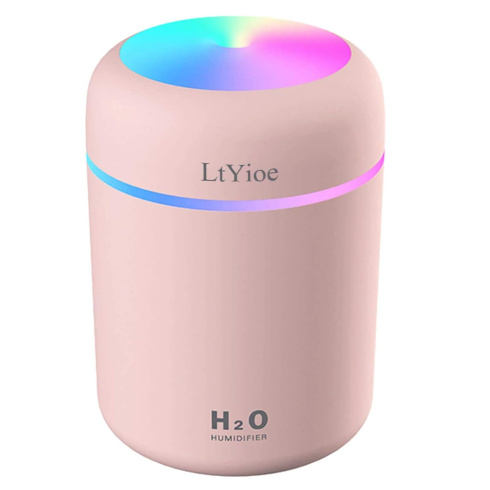 Mini USB Humidifier – Personal Desktop Use – Auto Shut-Off & 2 Mist Modes – Super Quiet – Colorful Design