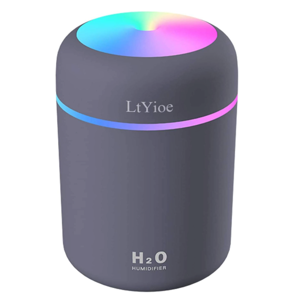 Mini USB Humidifier – Personal Desktop Use – Auto Shut-Off & 2 Mist Modes – Super Quiet – Colorful Design