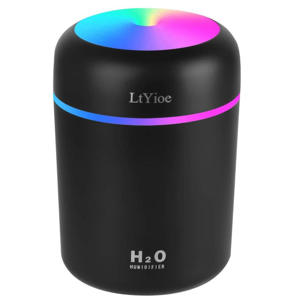 Mini USB Humidifier – Personal Desktop Use – Auto Shut-Off & 2 Mist Modes – Super Quiet – Colorful Design