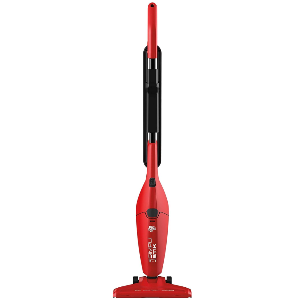 Dirt Devil Simpli-Stik Stick Vacuum – Lightweight Corded Use – Bagless Design – Red Finish