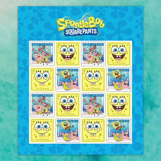 USPS SpongeBob Squarepants Forever Stamps - Sheet of 16