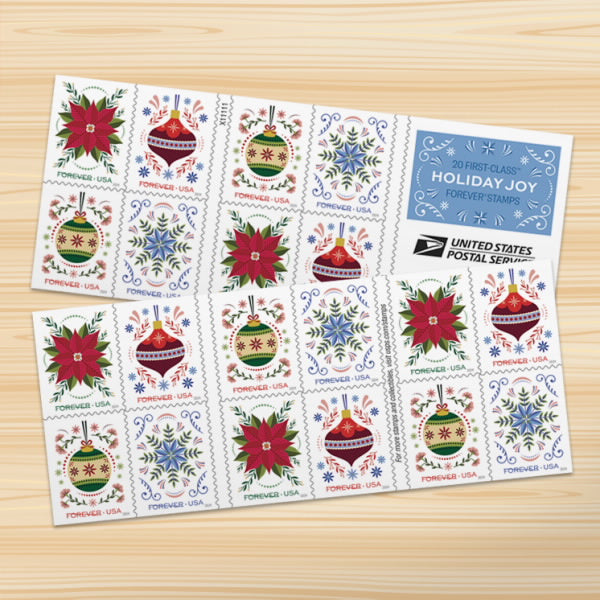 USPS Holiday Joy Forever Stamps - Book of 20