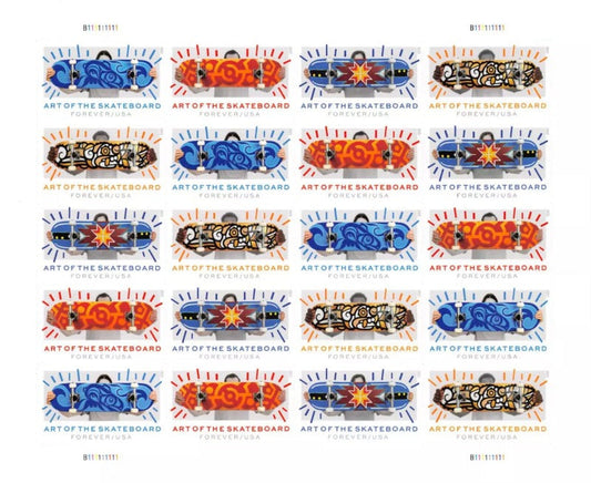 USPS Art of the Skateboard - Sheet of 20 First Class Forever Stamps