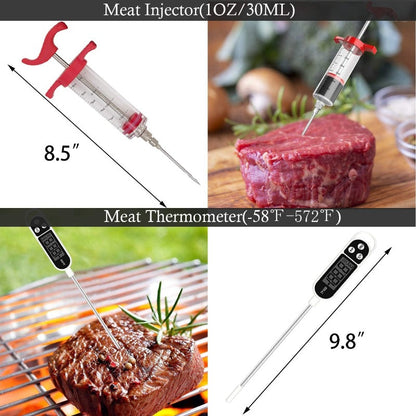 26pcs Grilling Accessories Kit - Stainless Steel Heavy Duty BBQ Tools with Glove and Corkscrew
