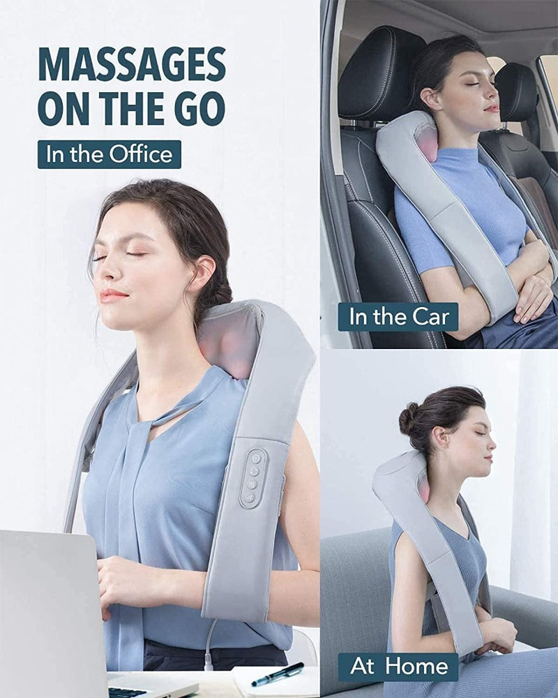 Shiatsu Neck & Shoulder Massager with Adjustable Heat and Straps