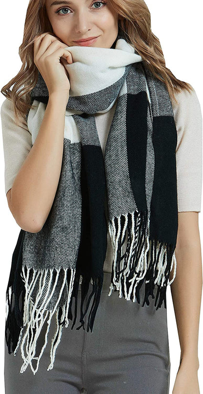  Women's Plaid Warm Shawl Scarf 