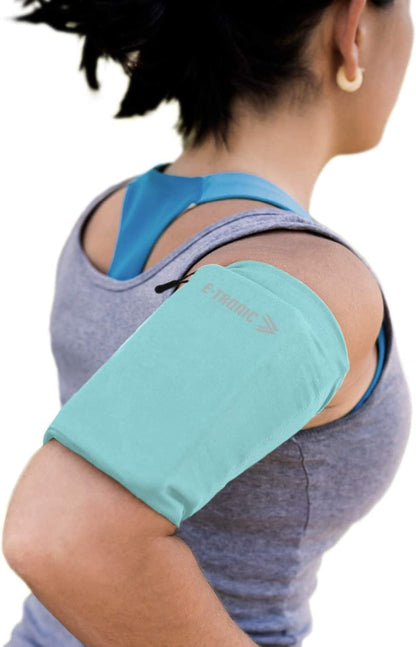  Phone Holder for Running, Cell Phone Arm Bands with Reflective Logo, Phone Strap Armband Fits iPhone and Android, Use for Running, Walking, Hiking and Biking, Black, Medium