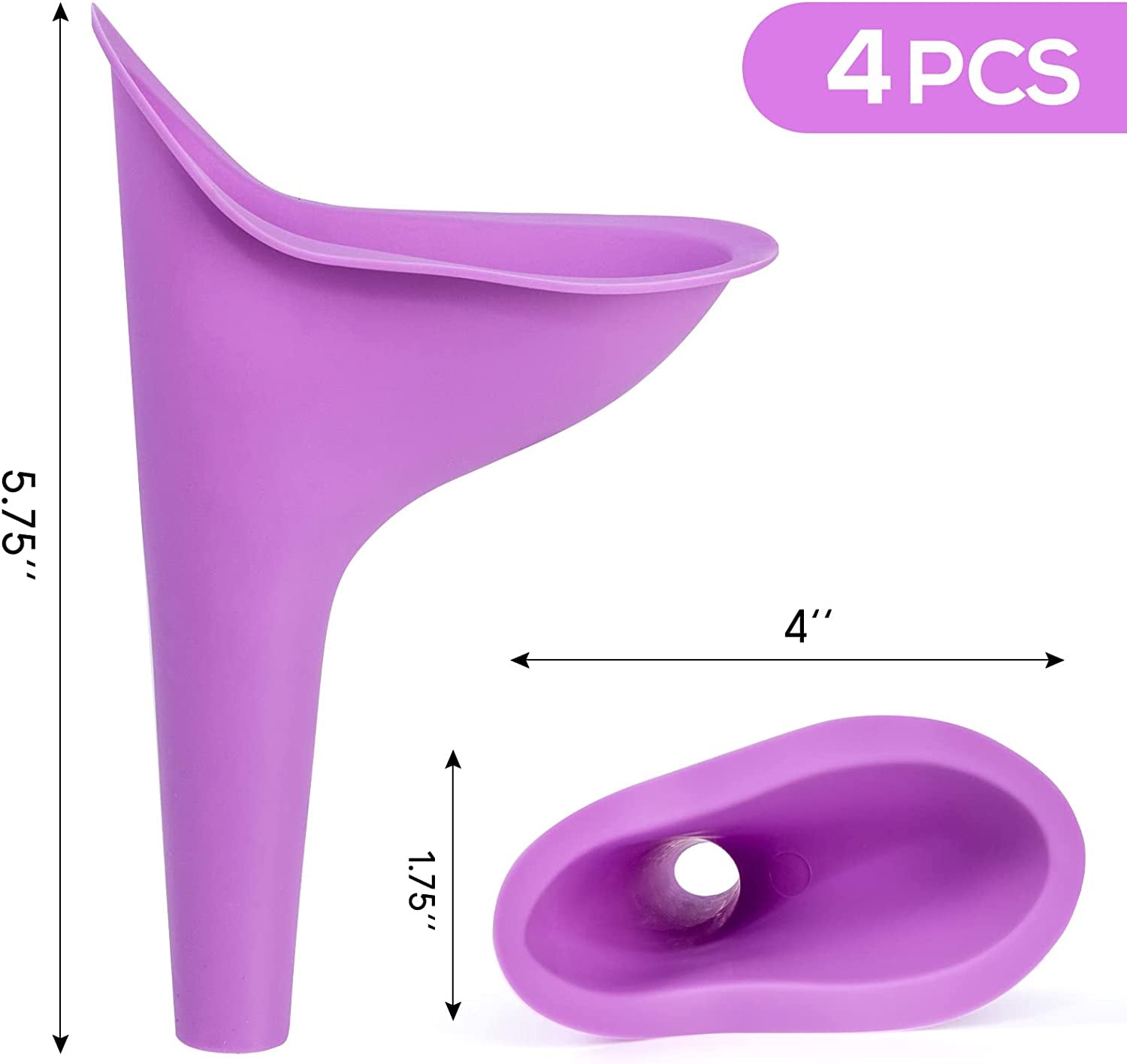 HAKDAY Urinal for Women, 4PCS Female Urinal Pee Funnel Portable Urination Device for Camping Travel Hiking Gear for Woman