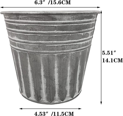 Set of 3 Metal Basket Bucket Farmhouse Planters