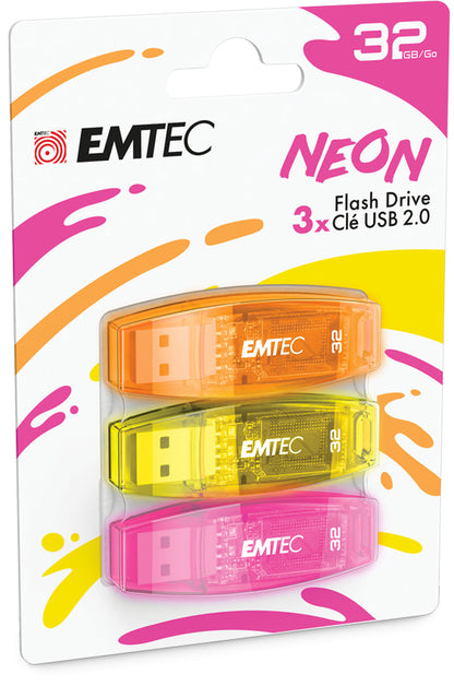 3-Pack  USB 2.0 32GB Flash Drive 
