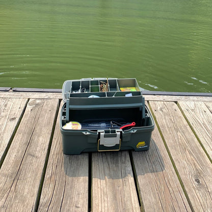 One-Tray Tackle Box, Bait Storage, Extending Cantilever-Tray Design