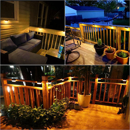 Solar Deck Lights Outdoor, 8 Pack Solar Step Lights Waterproof LED Solar Lights for Outdoor Decks, Railing,Stairs, Step, Fence, Yard, and Patio Christmas Decoration Lights(Warm White)