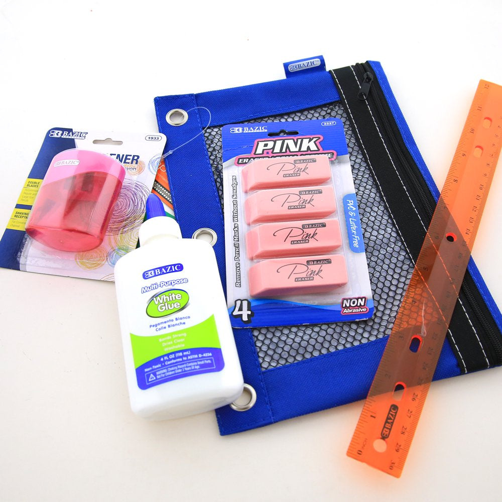  Elementary School Kit Supply Box 86 Count for Elementary Student 3-6 Grades, Composition Book Ruler, COLOR MAY VARY, 1-Pack