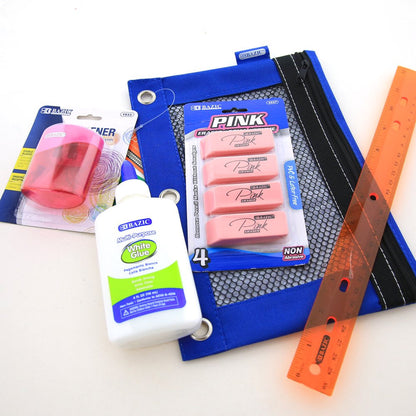  Elementary School Kit Supply Box 86 Count for Elementary Student 3-6 Grades, Composition Book Ruler, COLOR MAY VARY, 1-Pack