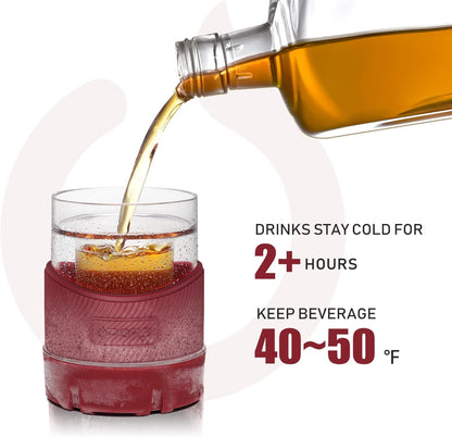  5oz Cooling Cups Double Wall Plastic Insulated Freezable Whiskey Glasses Drink Chilling Tumbler Set of 2 for Whiskey, Wine, Cocktails, Juice