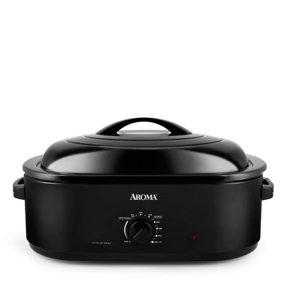 Aroma® 18Qt. Electric Roaster Oven with Metal Inner Rack - Black (ART-718B)