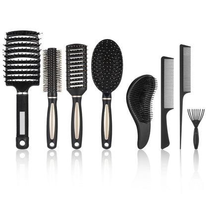 5 Pieces Hair Brush Comb Set Detangling Paddle Brush round Hair Tail Comb Wet Dry Brush for Women Men Hair Styling(Purple)