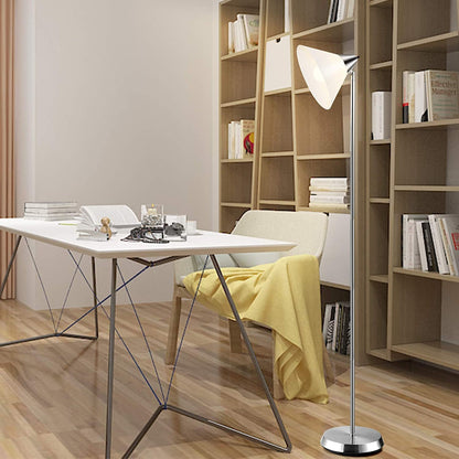 Floor Lamp With Adjustable Head And Arcylic Shade 