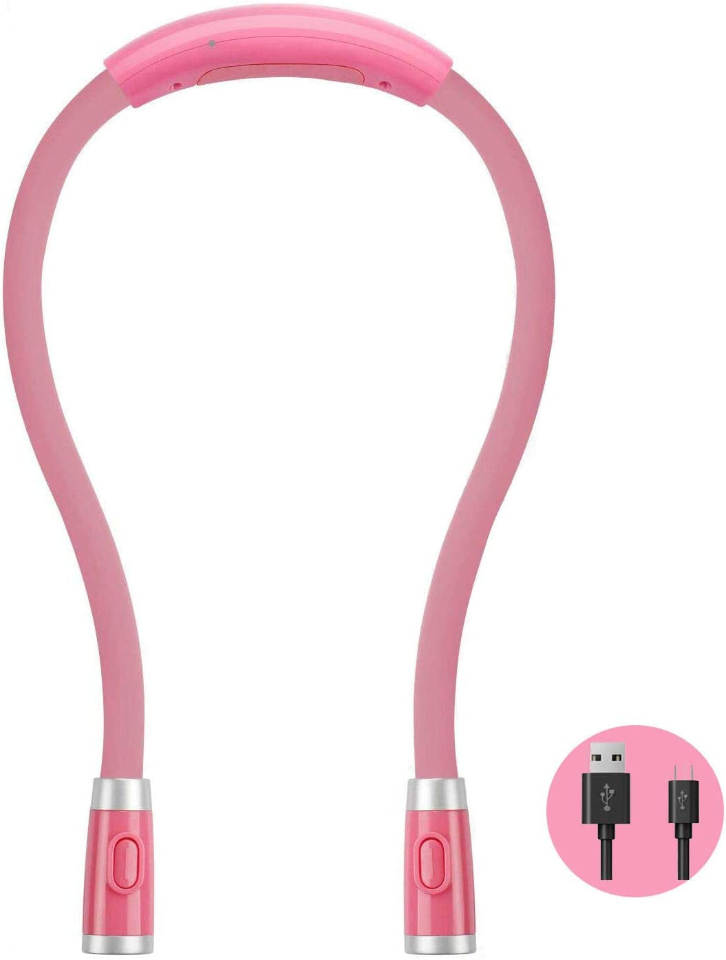 Rechargeable LED Book Light, Neck Hug, Hands-Free,  Super Flexible, 3 Adjustable Brightness Levels