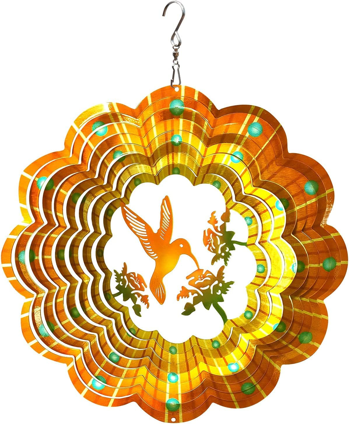  Tree of Life 6inch 3D Stainless Steel Laser Cut Metal Art Geometric Pattern Worth Gift - Hanging Wind Spinner Kinetic Yard Art Decorations - Indoor/Outdoor Décor