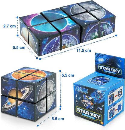 Magic Cube 2 in 1 Set, Magic 3D Puzzle Cubes for Kids and Adults