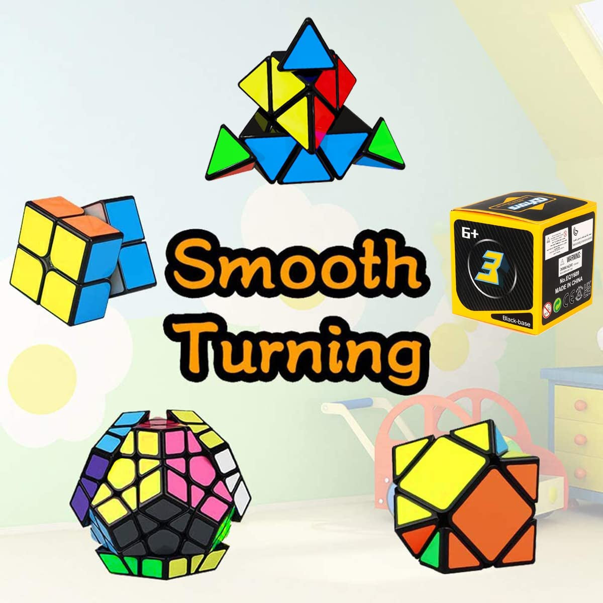 Puzzle Speed Cube Set, Puzzle Cube Bundle 2x2 3x3 - 5 Pack