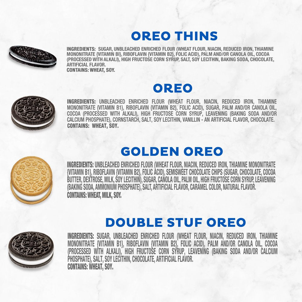56 Snack Packs - OREO Cookies Variety Pack, OREO Original, OREO Golden, OREO Double Stuf & OREO Thins