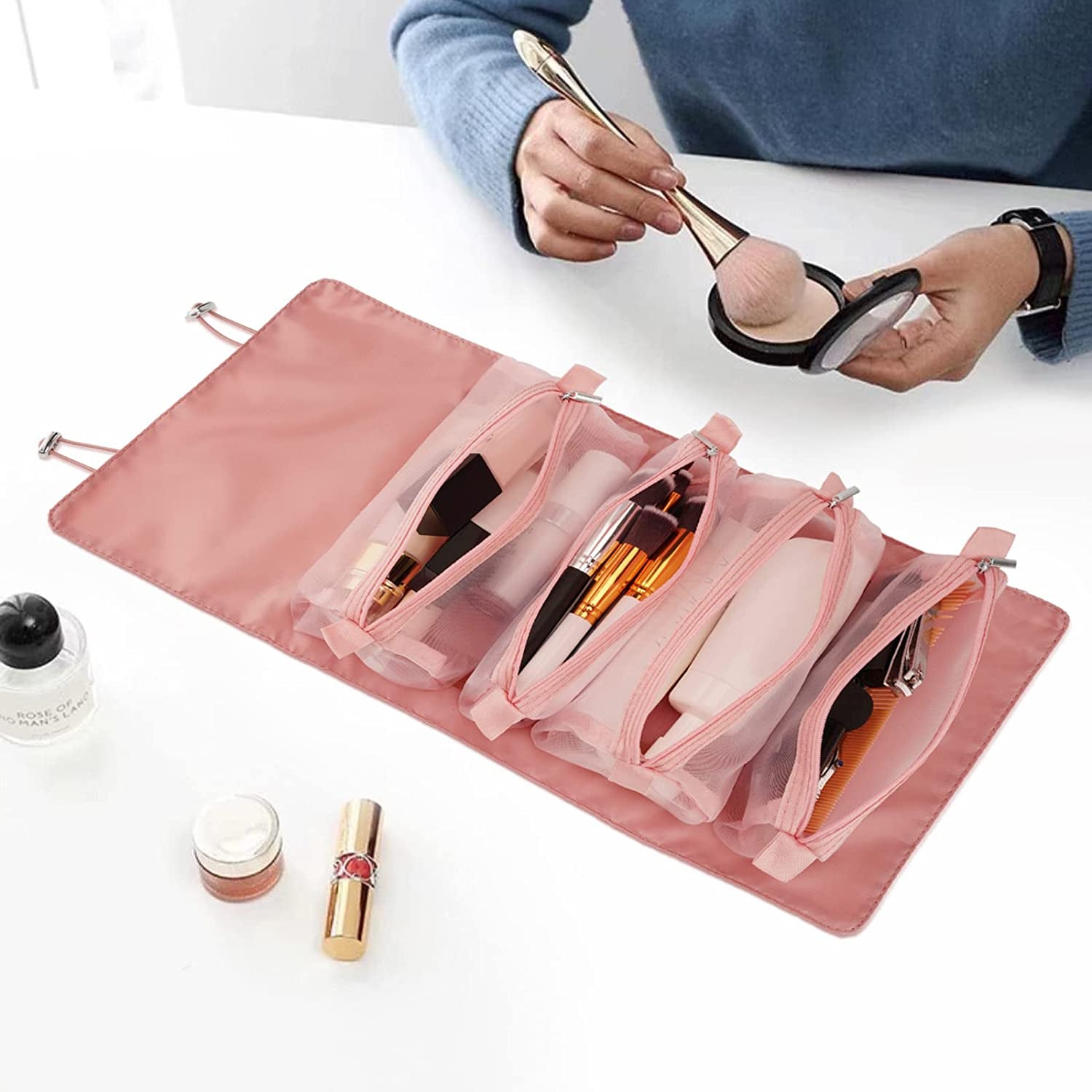 4-in-1 Removable Portable Toiletry Travel Hanging Makeup Bags